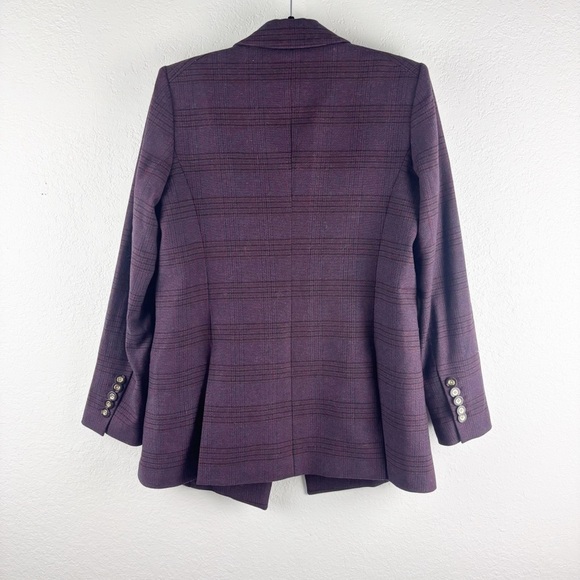 Veronica Beard Oria Double Breasted Dickey Jacket Blazer Aubergine Size 6 - Picture 6 of 6